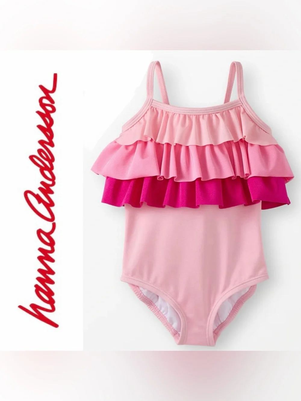 Hanna Andersson Pink Layered Ruffle One-Piece